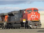 CN 8872 leads an EB oil train with a GEVO in tow.